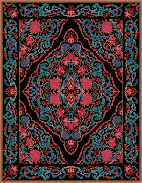 Vector illustration of Oriental vector carpet design.