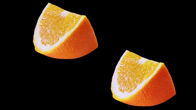 Fresh orange citrus fruit rotating and spinning