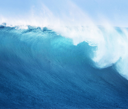 Large Blue Surfing Wave background