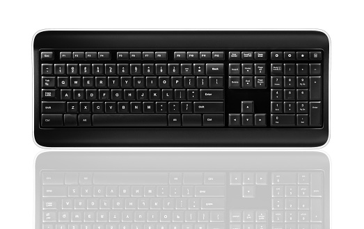 Computer keyboard isolated on white