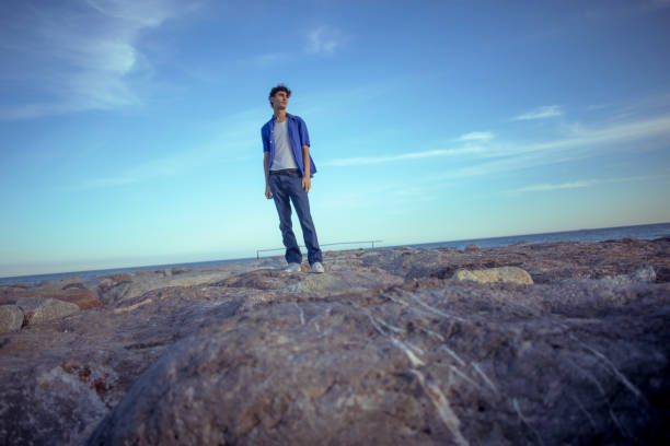 Portrait of young man on the beach