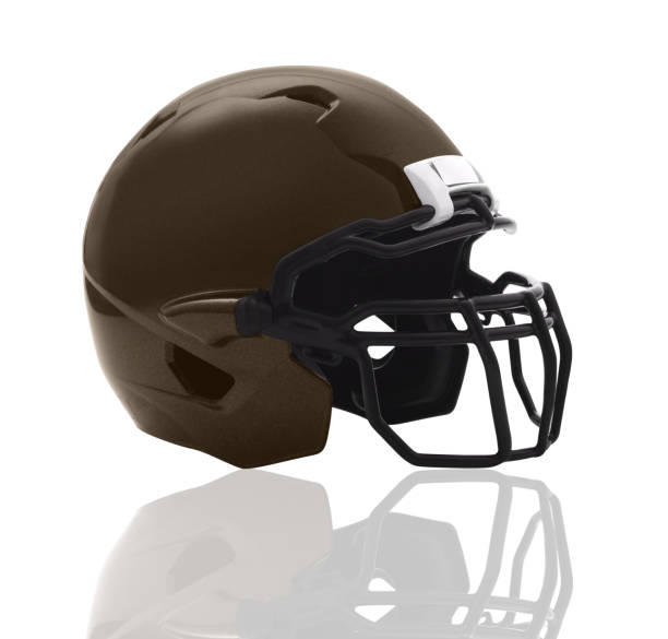 istock brown Football Helmet on white 2075635388