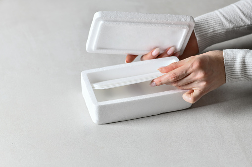 Styrofoam Smartphone Packaging Prepared By Female