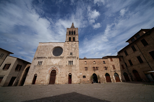 Historic buildings of Bevagna, Perugia province, Umbria, Italy: the Silvestri square