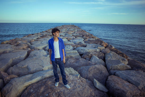 Portrait of young man on the beach