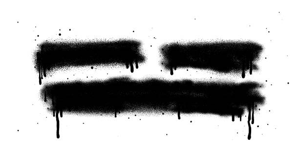 istock Black color spray paint or graffiti design element on the white wall background. 2075642410