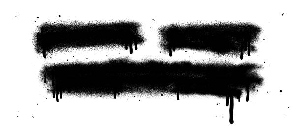 istock Black color spray paint or graffiti design element on the white wall background. 2075642411