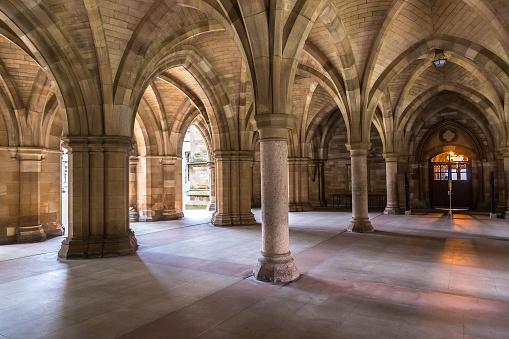 University of Glasgow Cloisters, Scotland in a beautiful summer day, United Kingdom