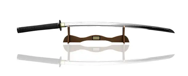 Photo of Samurai sword on a stand