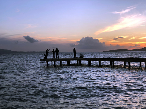 Silhouette of Man Fishing