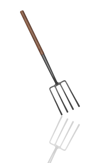 garden fork isolated on white background