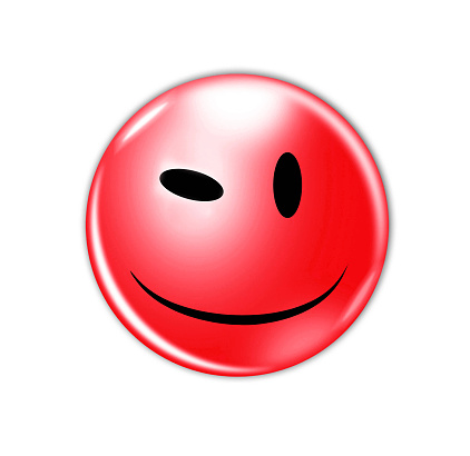 White chat bubble with happy face emoticon over grey background. Horizontal composition with copy space and clipping path. Great use for online messaging concepts.
