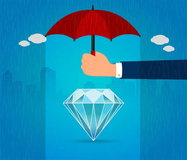 Vector illustration of Diamond protection.