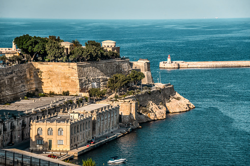 Sea View From Behind Fort St. Angelo In Birgu, Malta