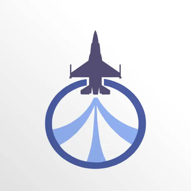 Vector illustration of Askeri uçak ve jet logosu görseli. Translation: Military Aircraft and jet logo image