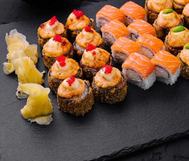 istock Japanese sushi big set on top view 2075721880