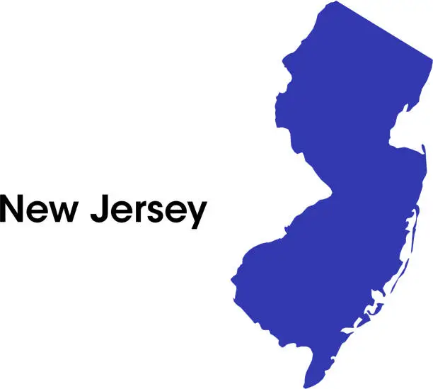 Vector illustration of New Jersey map in color