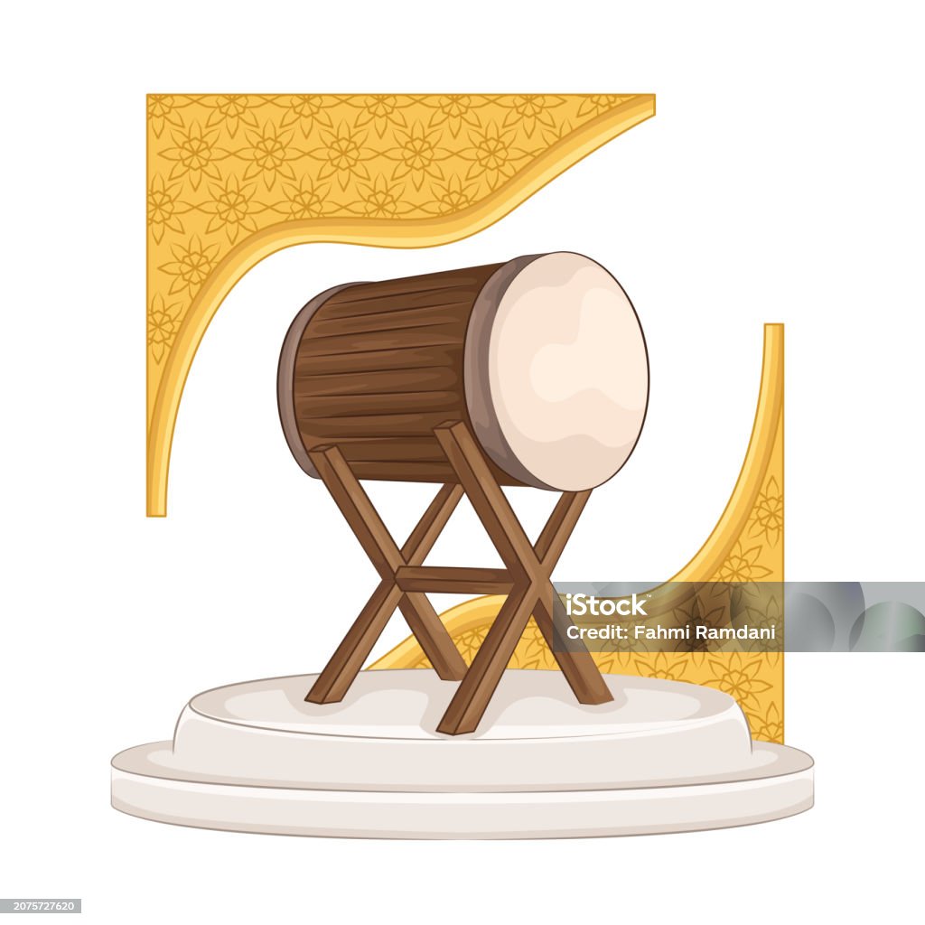 Beduk Vector Bedug Stock Illustration - Download Image Now - Arab Culture, Beduk ...