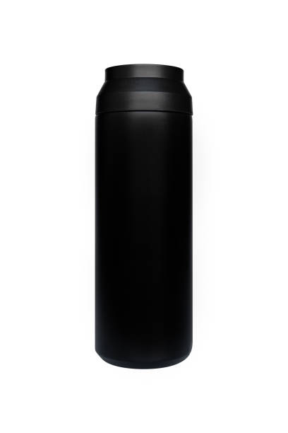 istock Black stainless steel water bottle isolated on white background. 2075738008