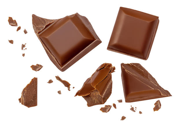 istock Chocolate broken into pieces in the air isolated on a white background. Milk dark  chocolate explosion, pieces shattering on white background close up 2075741349