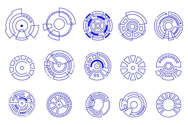 Vector illustration of Circle futuristic interface technology hud vector design.