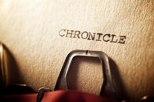 Chronicle word written with a typewriter.