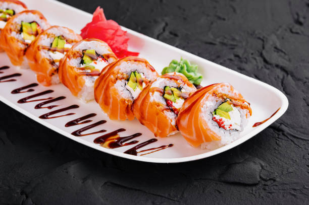 istock Philadelphia roll classic on white plate 2075743882