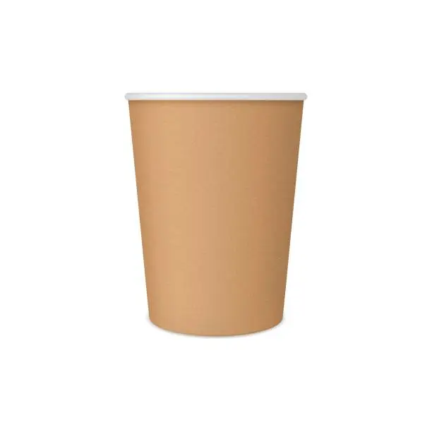 Vector illustration of Realistic brown coffee paper cup vector package