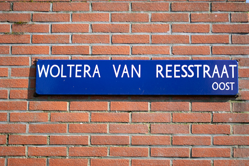 Street Sign Woltera Van Reesstraat At Amsterdam The Netherlands 6-3-2024