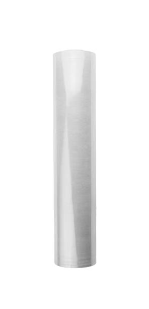 istock Roll of plastic stretch wrap film on white 2075756753