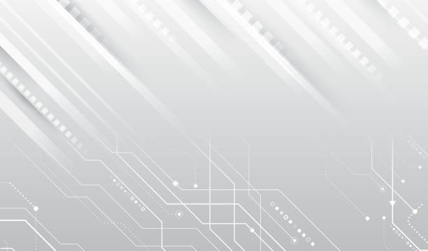 istock Vector illustration of circuit board and squares. Abstract futuristic communication. Hi-tech grey background with various technology elements. 2075765297