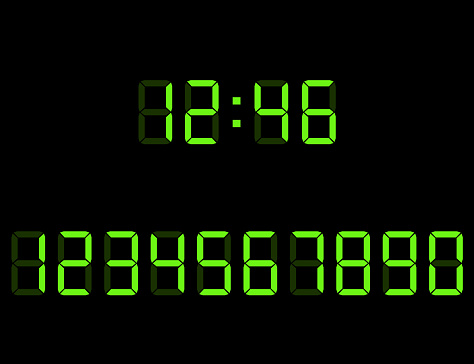 Digital clock number set