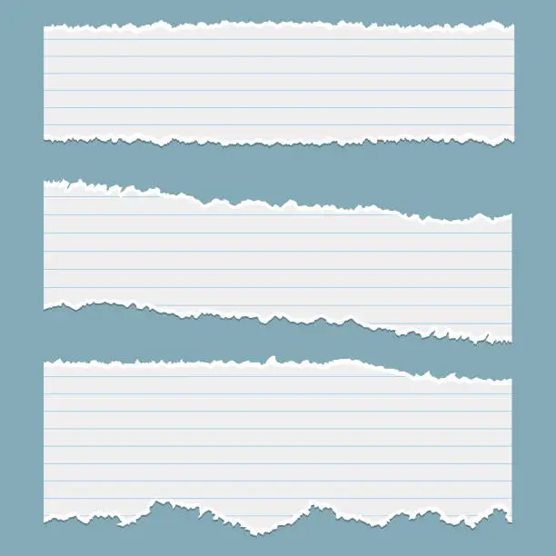 Vector illustration of Torn paper notes vector set