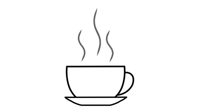 Animation of a coffee mug with evaporating steam.