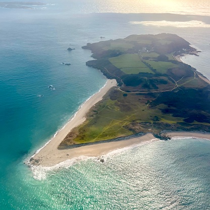 Aerial view of Shell Beach on Herm, Channel Islands