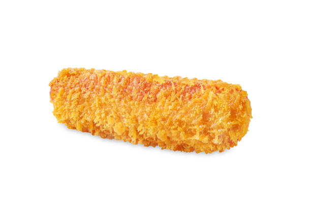 istock Fried Crab sticks in crumbs on a white isolated background 2075825266