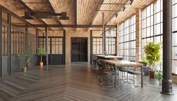 istock A large open room with a wooden table and chairs 2075834866