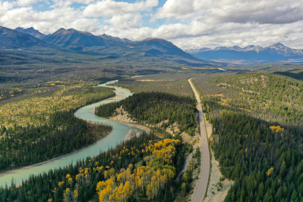 istock Aerial view of the Athabasca River 2075835405