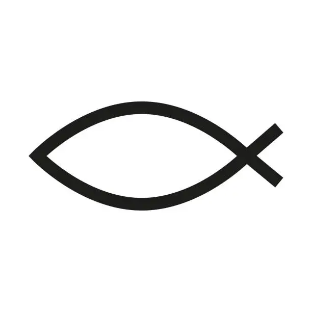 Vector illustration of Christian Fish or Ichthys Symbol. Vector illustration. EPS 10.