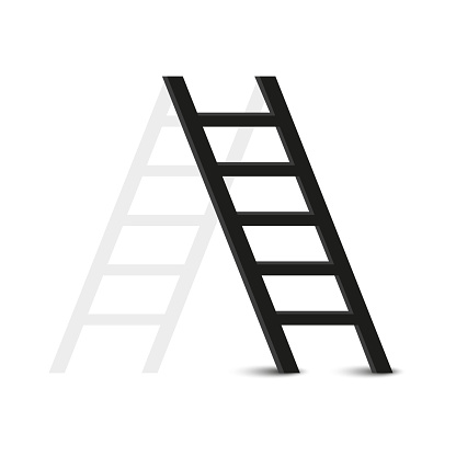 Black Ladder with Shadow. Vector illustration. EPS 10. Stock image.