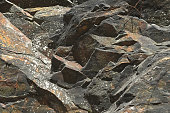 Rusty rock outcrop