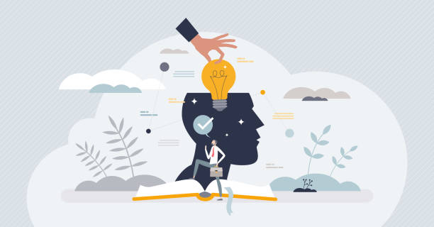 stockillustraties, clipart, cartoons en iconen met tacit or implicit knowledge from personal experience tiny person concept - deskundigheid