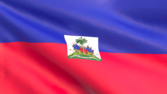 3D render - the national flag of Haiti fluttering in the wind.