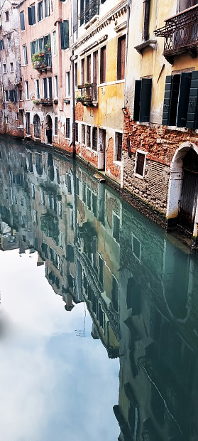 Venice, in Italy, has buidings with one of the most beautiful architecure features, and the colors give a nice contrast to it.