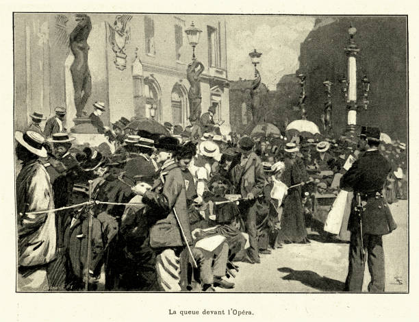 istock Free performance at the opera. The queue in front of the Opera, France, 1899 2075902366
