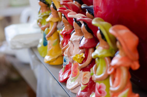 Colorful Dominican faceless dolls of various sizes
