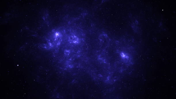 istock Vast starry night sky with a prominent nebula emitting a bright, blue glow amidst countless stars. Universe space. 3d render 2075920894