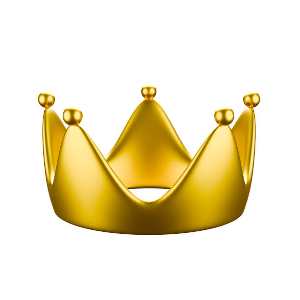 cartoon style precious 5-pointed gold crown 3d. - 5pointed photos et images de collection