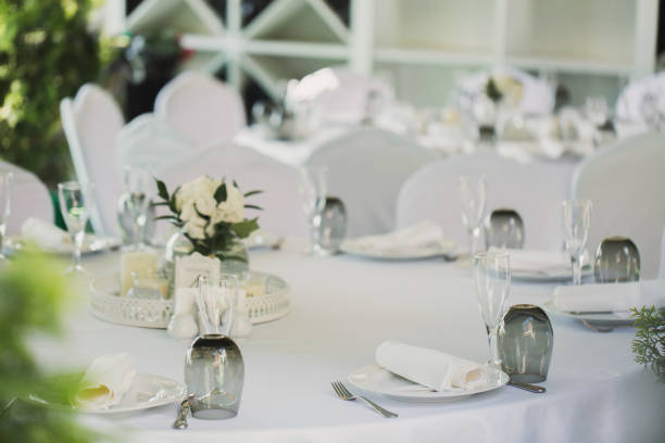 istock Beautifully decorated tables for guests with decorations 2075965531