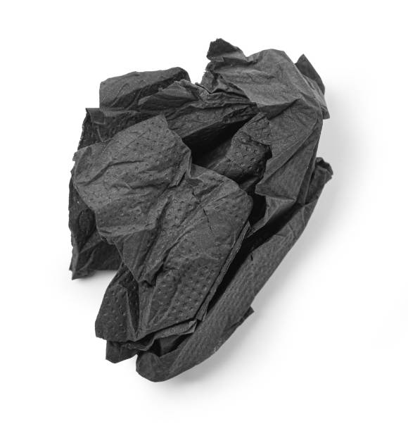 istock Crumpled black paper napkin - unused 2075992177